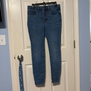 J. Crew 9” High Rise Skinny Button Fly Jeans
